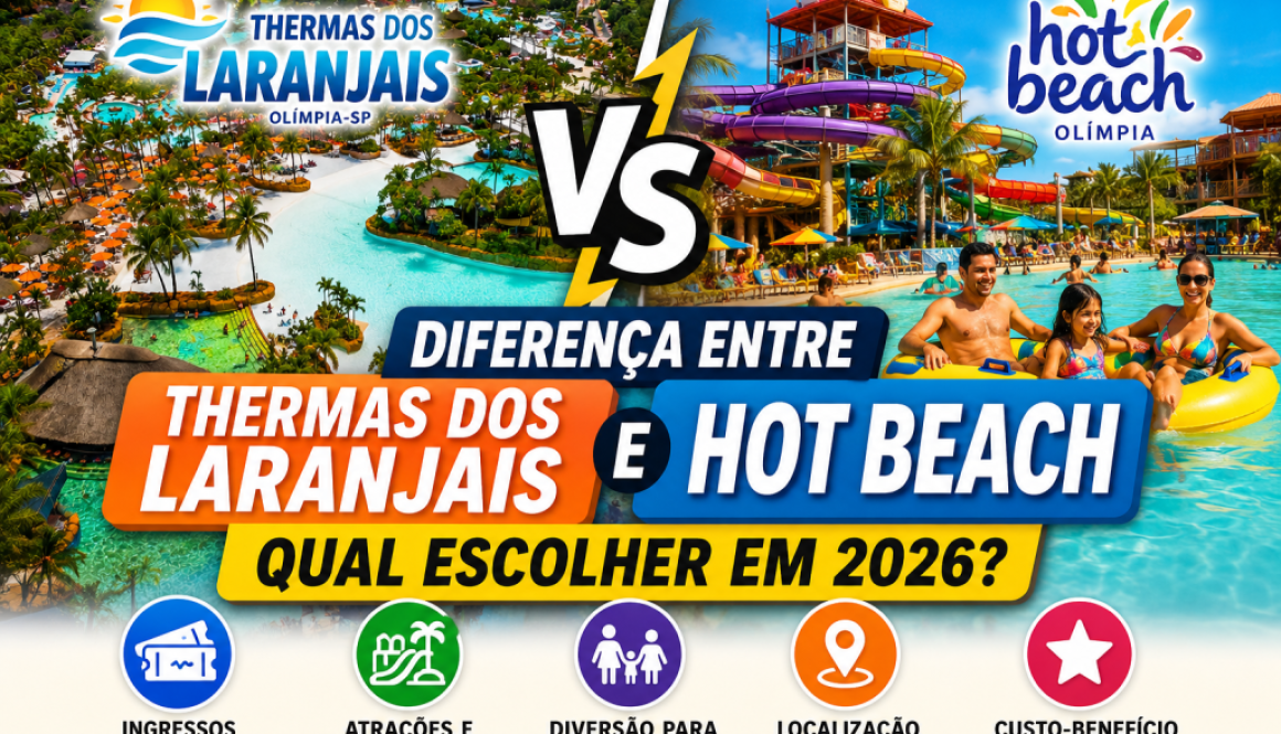 Diferença entre Thermas dos Laranjais e Hot Beach